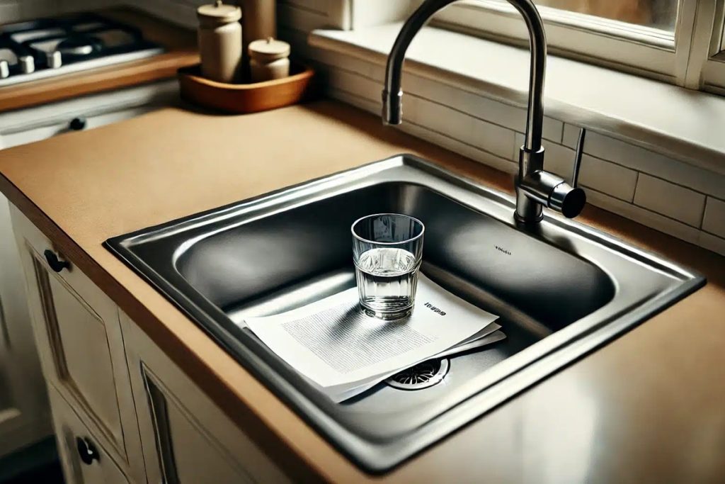 Wenn Sie in den Sommerurlaub fahren, lassen Sie ein Glas und ein Papiertuch im Waschbecken stehen. Hier ist der Grund dafür